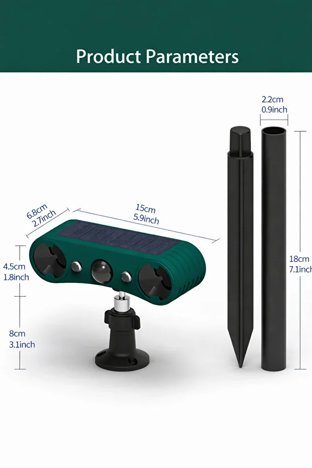 Ultrasonic Solar Hayvan Kovucu Sensörlü Alarm